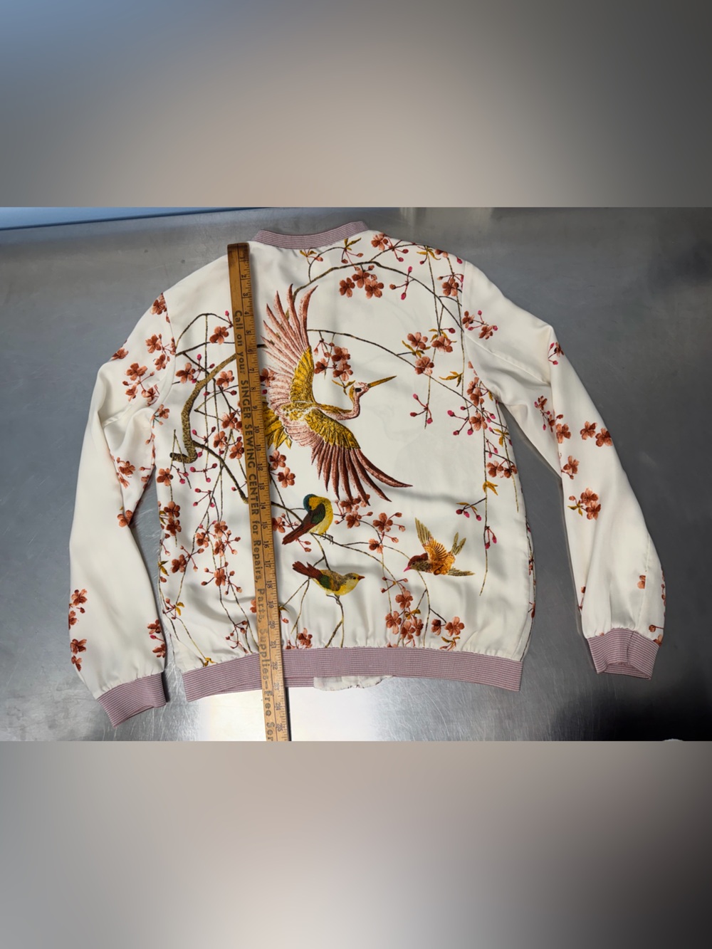 Zara Floral Bird Bomber Jacket - Picture 9 of 12